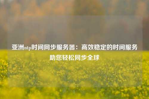 亞洲ntp時間同步服務(wù)器：高效穩(wěn)定的時間服務(wù)助您輕松同步全球